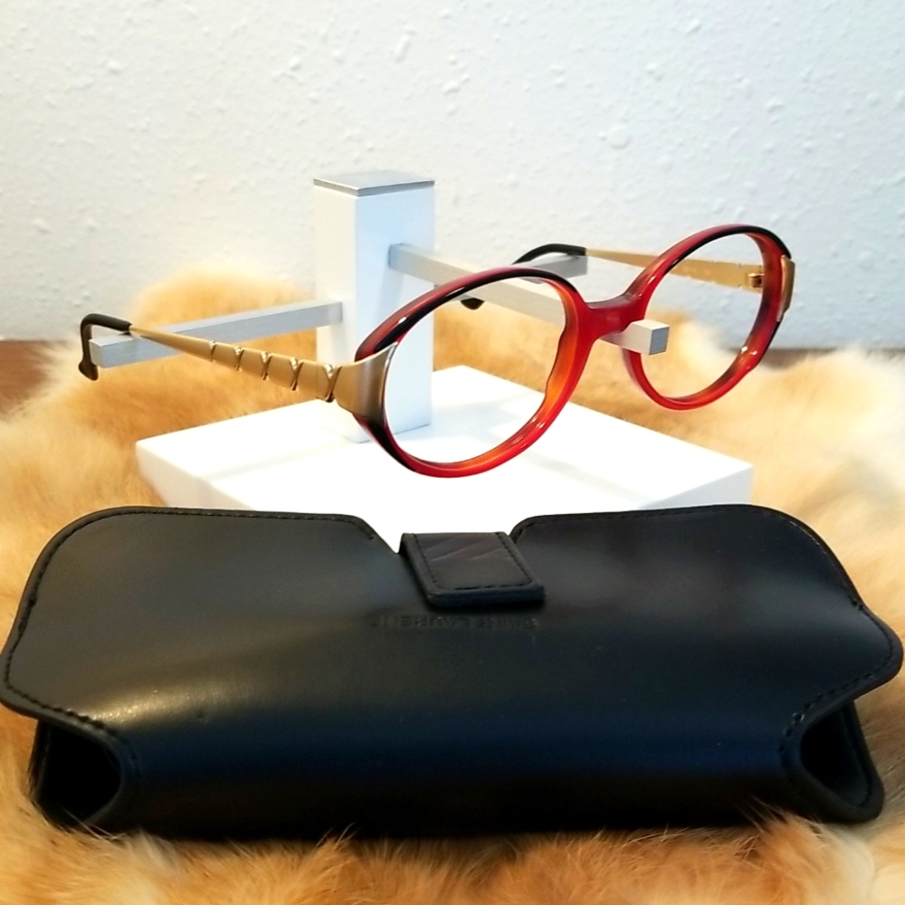 YVES ST LAURENT Vintage Eyeglass Frames Red Gold